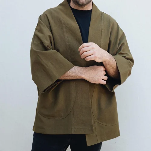 Not Enough Color - Oversize Khaki Kimono - I