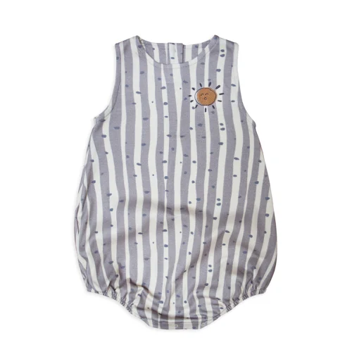 Auntie Me - Baby Irregular Stripes & Dots Bubble Onesie