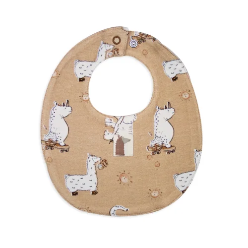 Auntie Me - Baby Porcini Daily Joy Headband Semolina Bib