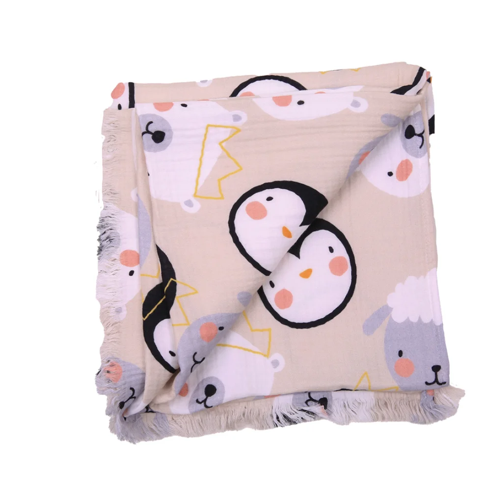 Miespiga - Lamb 4 Layer Tasseled Muslin Cover Blanket