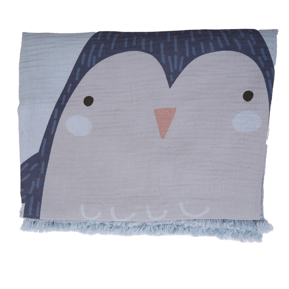 Miespiga - Penguin 4 Layers Tasseled Muslin Blanket