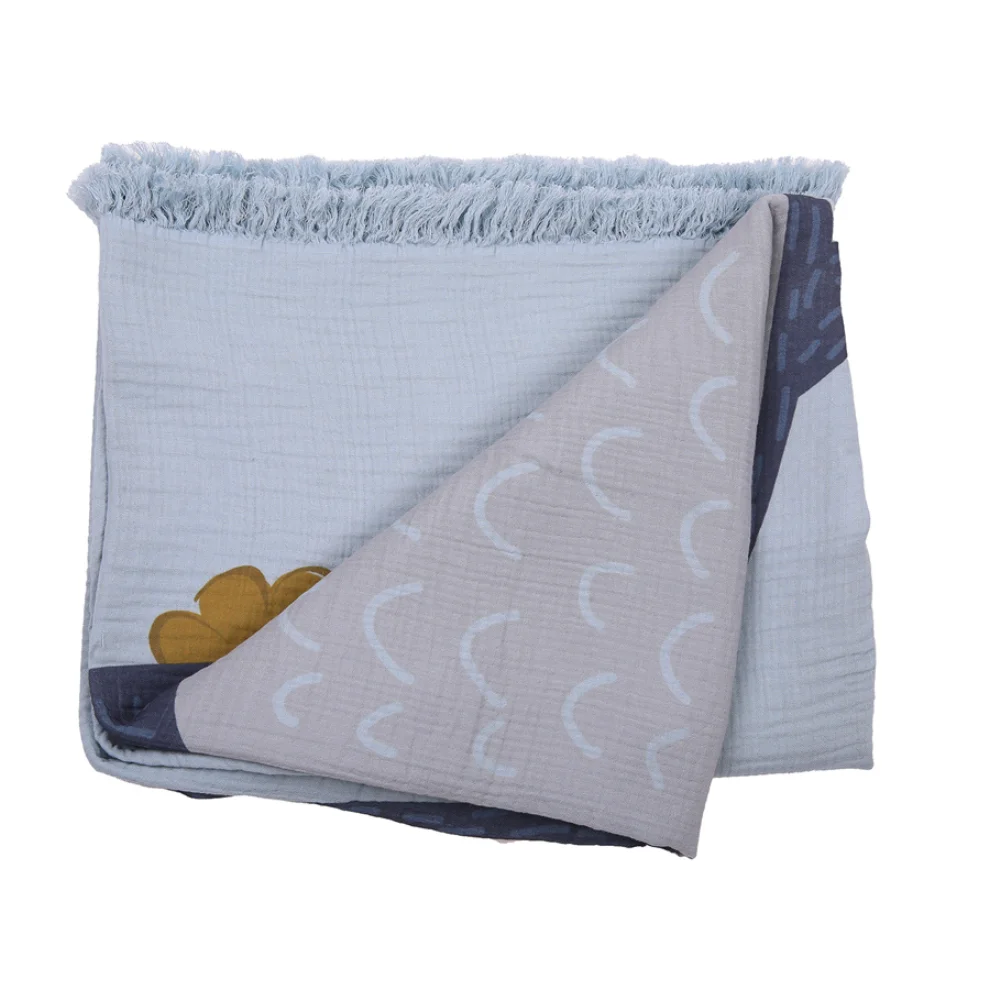 Miespiga - Penguin 4 Layers Tasseled Muslin Blanket