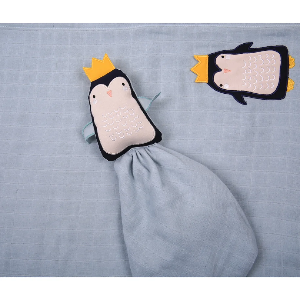 Miespiga - Penguin Sleeping Companion + Muslin Set