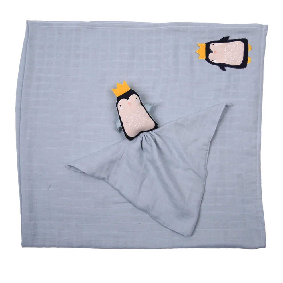 Miespiga - Penguin Sleeping Companion + Muslin Set