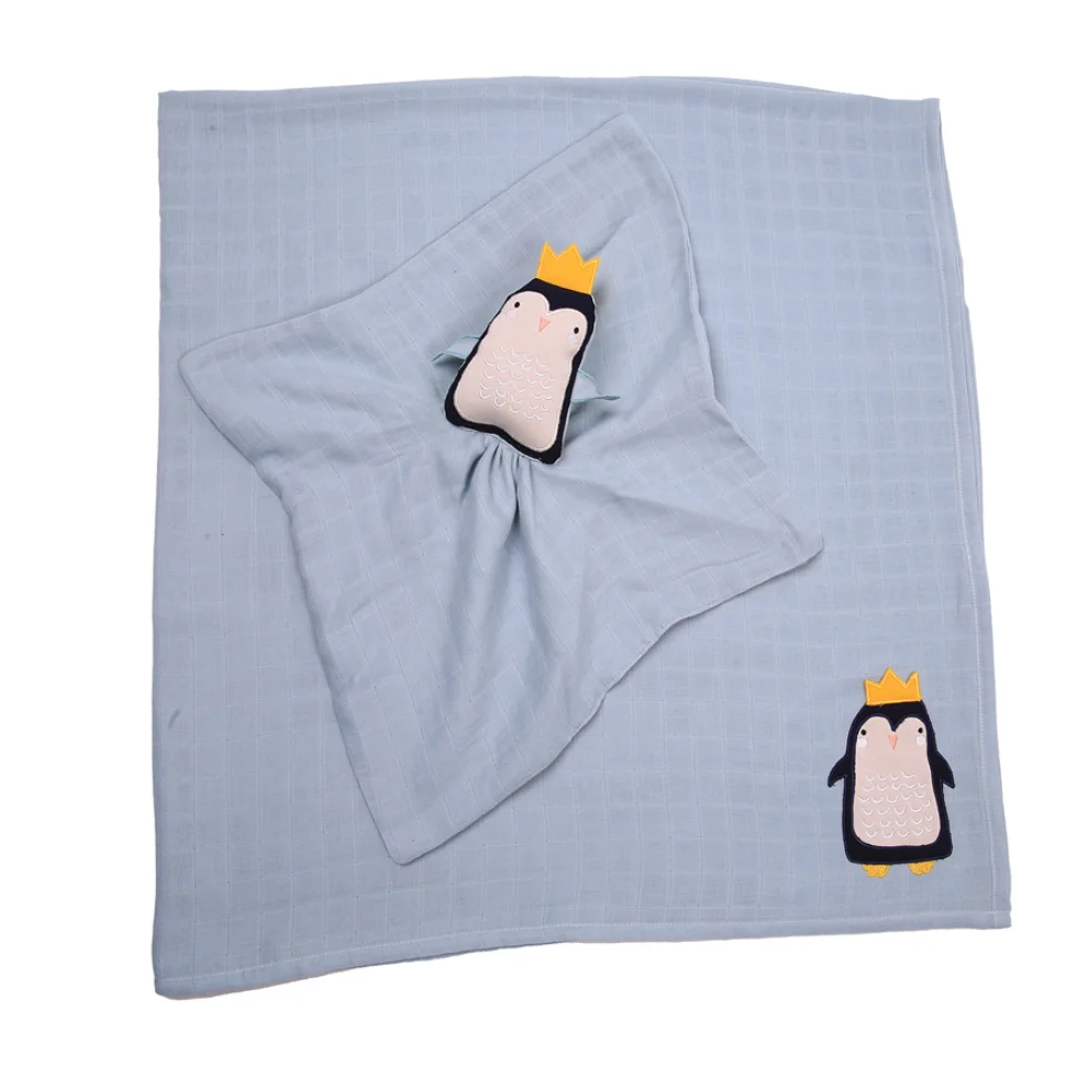 Miespiga - Penguin Sleeping Companion + Muslin Set