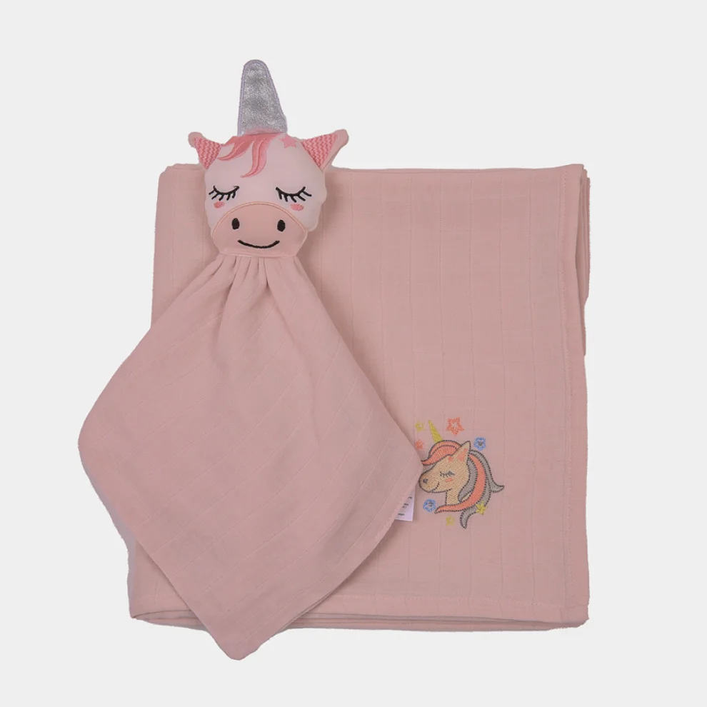 Miespiga - Unicorn Sleeping Companion + Muslin Set
