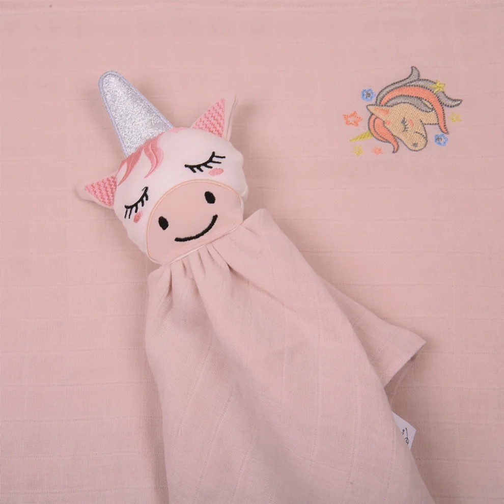 Miespiga - Unicorn Sleeping Companion + Muslin Set