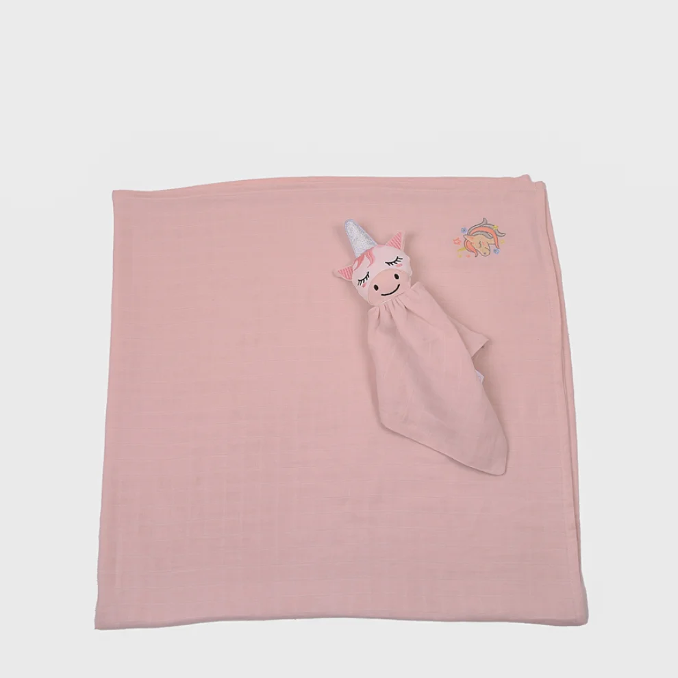 Miespiga - Unicorn Sleeping Companion + Muslin Set