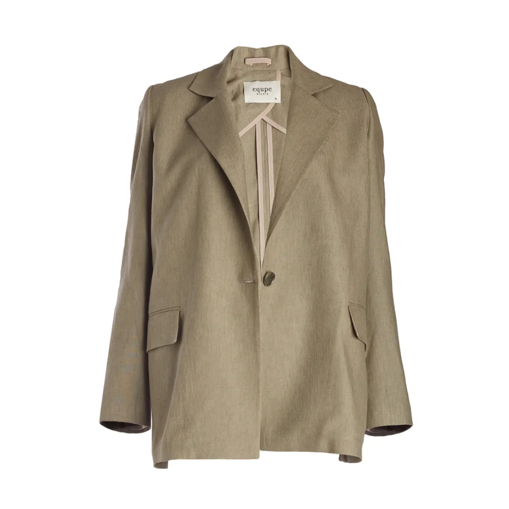 Equpe Studio - Single-Breasted Linen Blazer