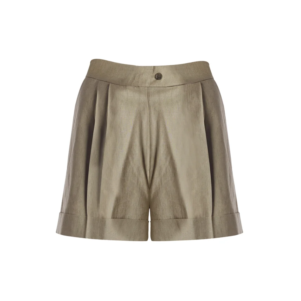 Equpe Studio - High-Waist Linen Tailored Shorts