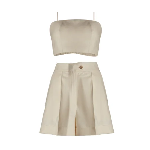 Equpe Studio - High-Waist Linen Tailored Shorts