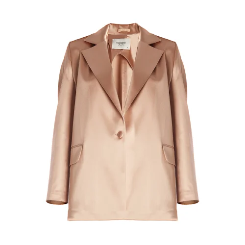 Equpe Studio - Single-Breasted Satin Blazer