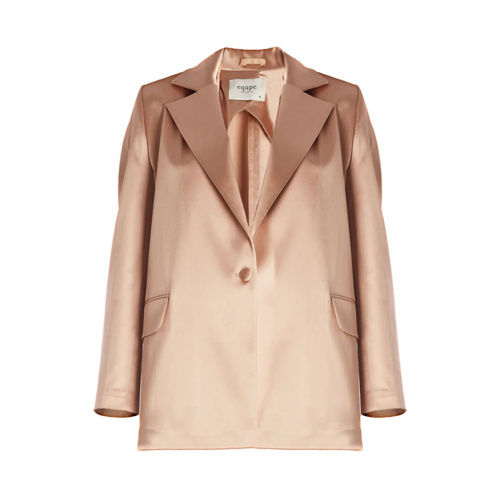 Equpe Studio - Single-Breasted Satin Blazer