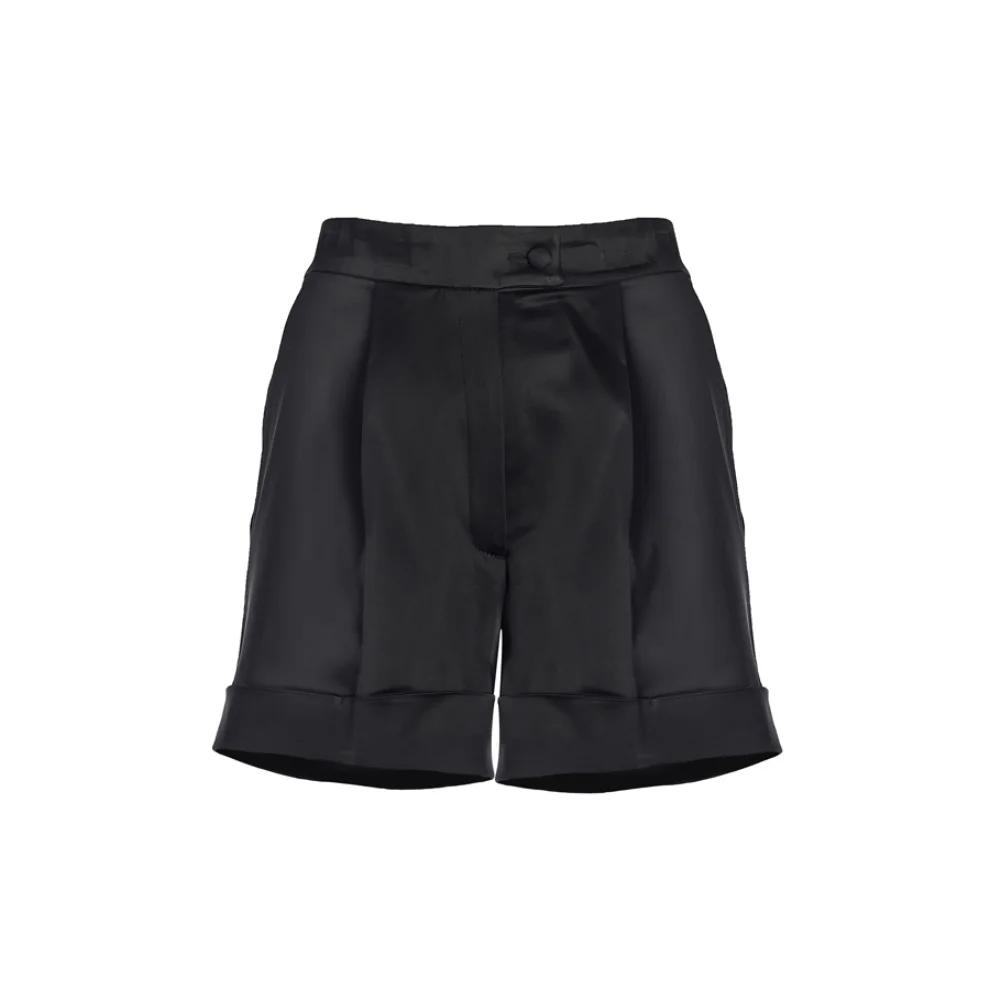 Equpe Studio - High-Waist Satin Tailored Shorts