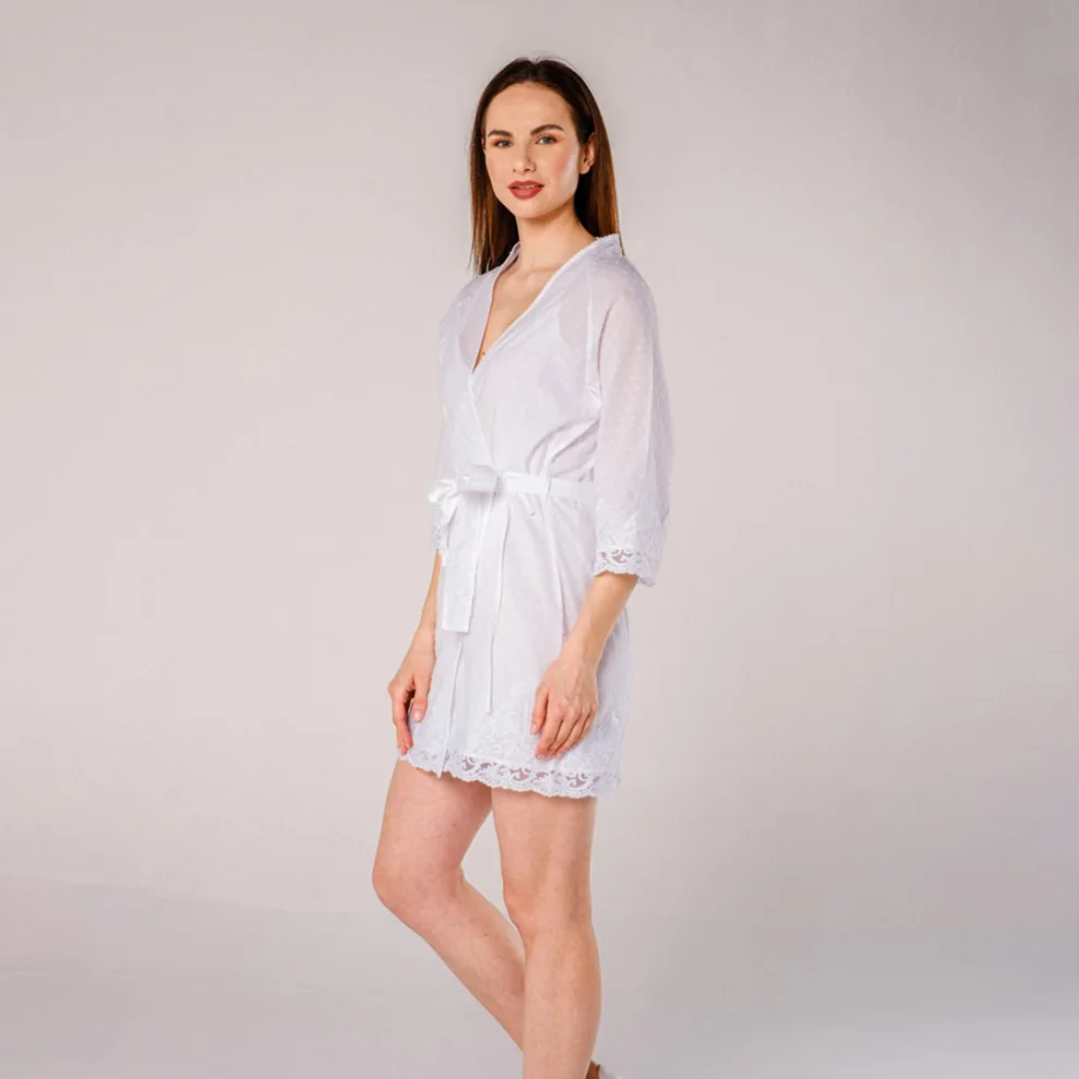 Miespiga - Pearl Lace Bride Dressing Gown