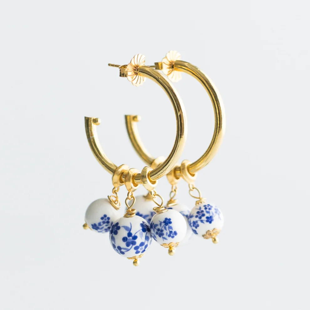 CHASING PIECES - The Navy Hoop Earring
