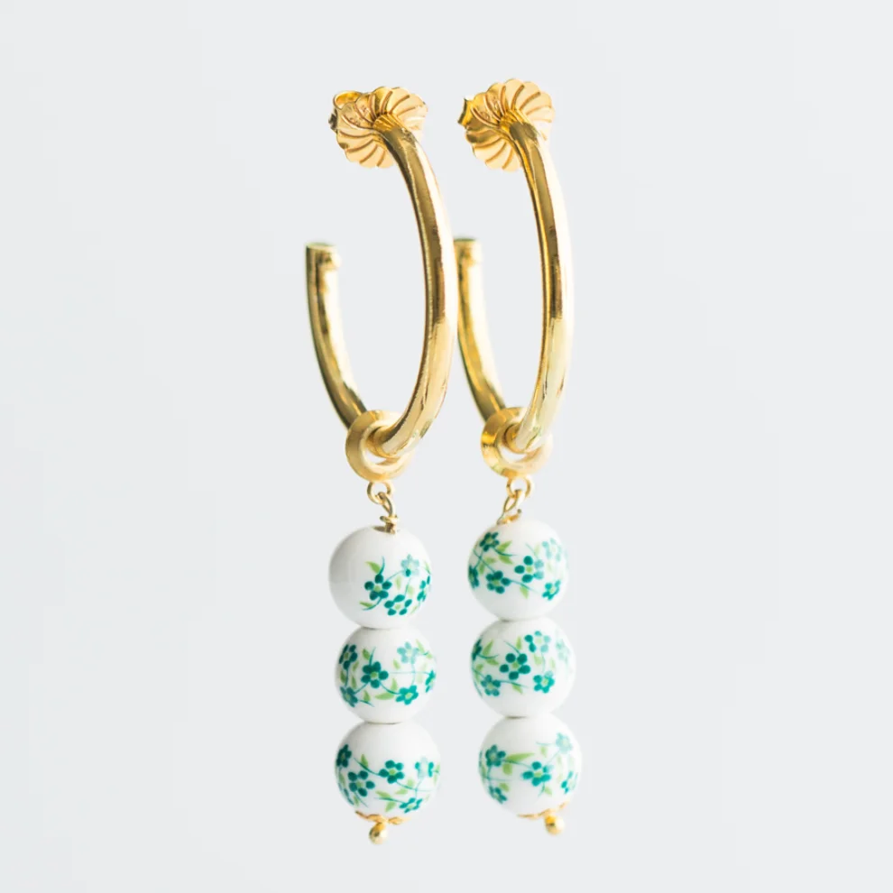 CHASING PIECES - Lime Hoops Earring