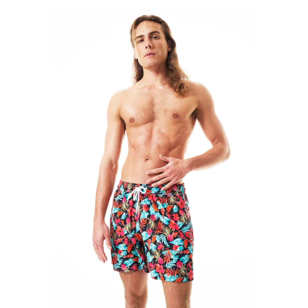 Shikoo Swimwear - Red Watermelon Patterned Shorts Swimwear