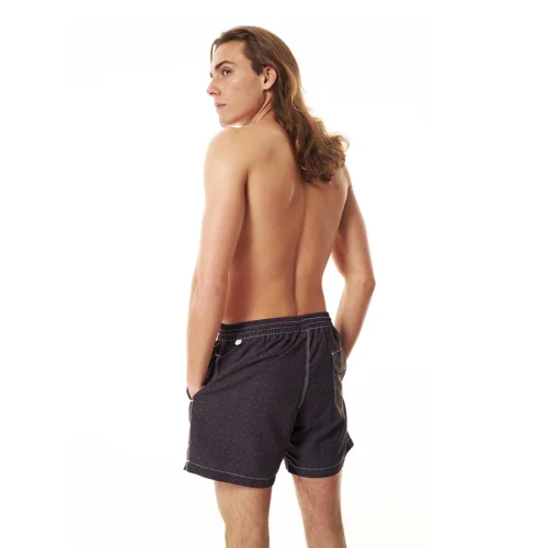 Shikoo Swimwear - Navy Blue Dot Patterned Shorts Swimsuit