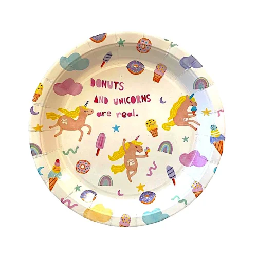 BalinMandalin - Unicorn Plate, 8 in a package