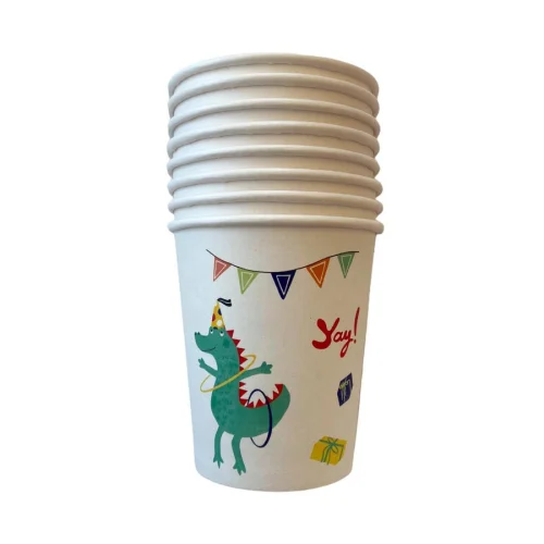 BalinMandalin - Jungle Cup, Leopard and Crocodile design, 8 in a Package