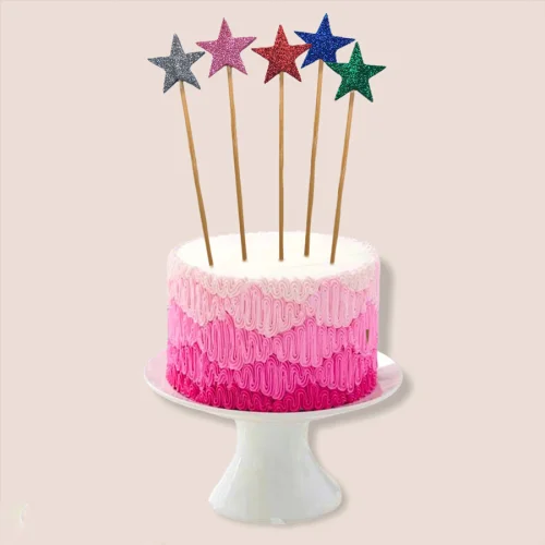 BalinMandalin - Stars Origami Cake Topper, 5 in a package