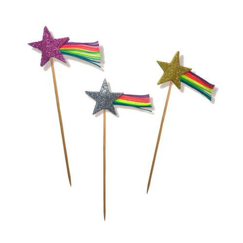 BalinMandalin - Shooting Stars Origami Cake Topper, 3 in a package