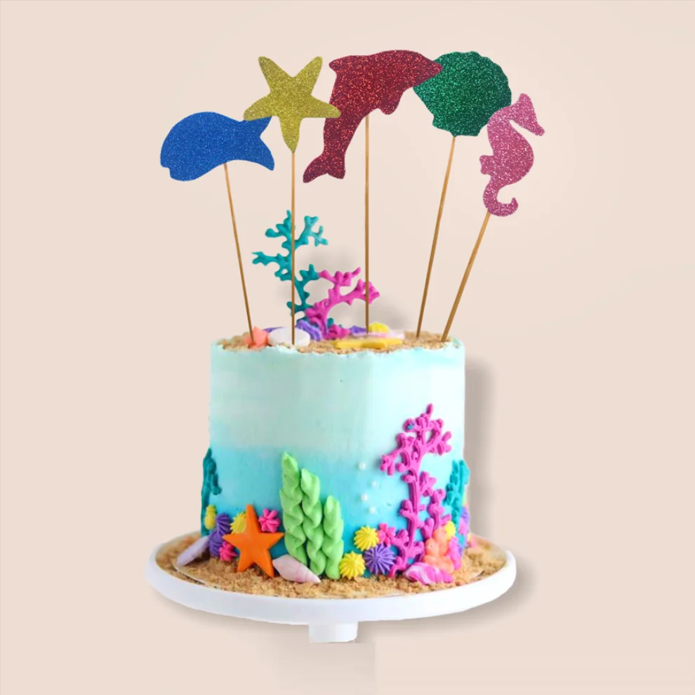 BalinMandalin - Under the Sea Cake Topper, 5 in a pakcage
