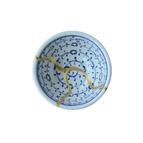 Maya Handcrafts - Küçük Kintsugi Çini Kase