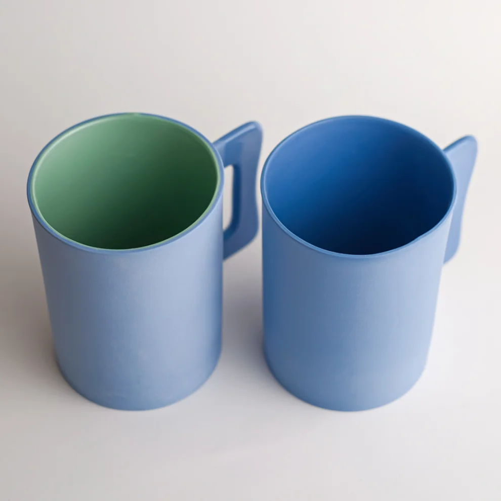 Houb Atelier - Handled Bluemint Cylinder Mug