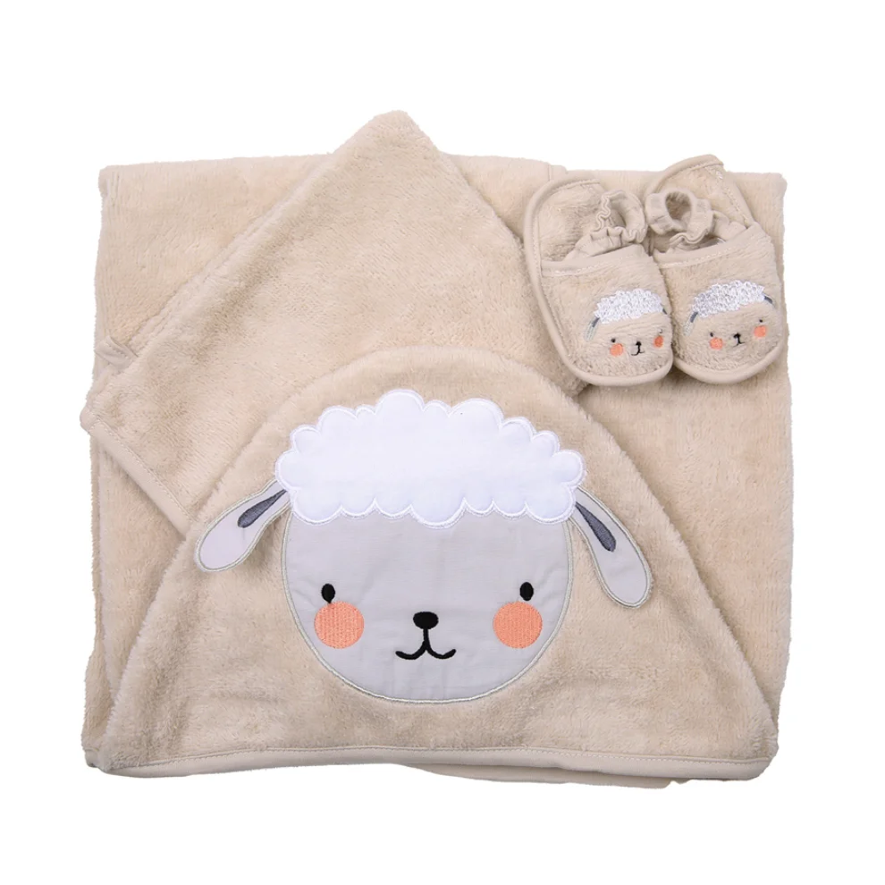 Miespiga - Lamb Hooded towel & washcloth 