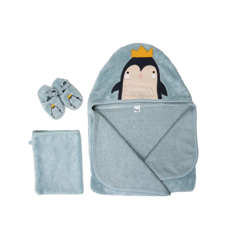 Miespiga - Penguin Hooded towel & washcloth 