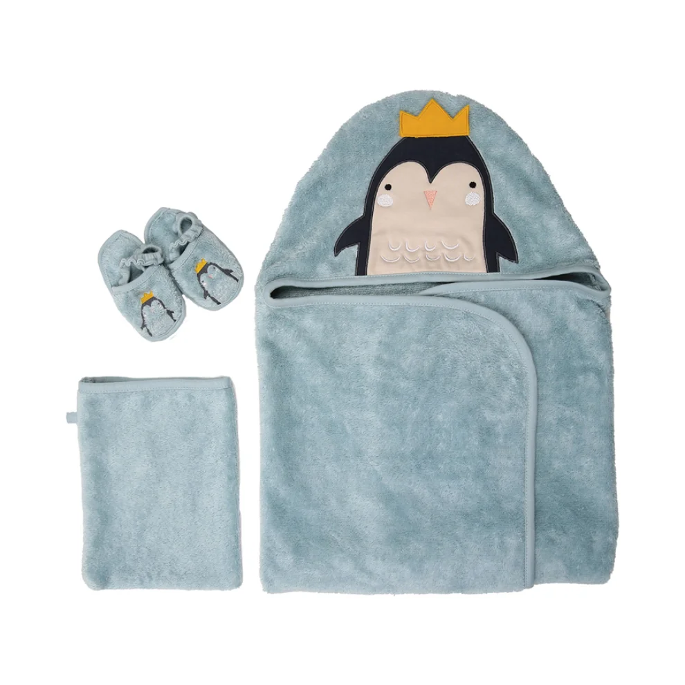 Miespiga - Penguin Hooded towel & washcloth 