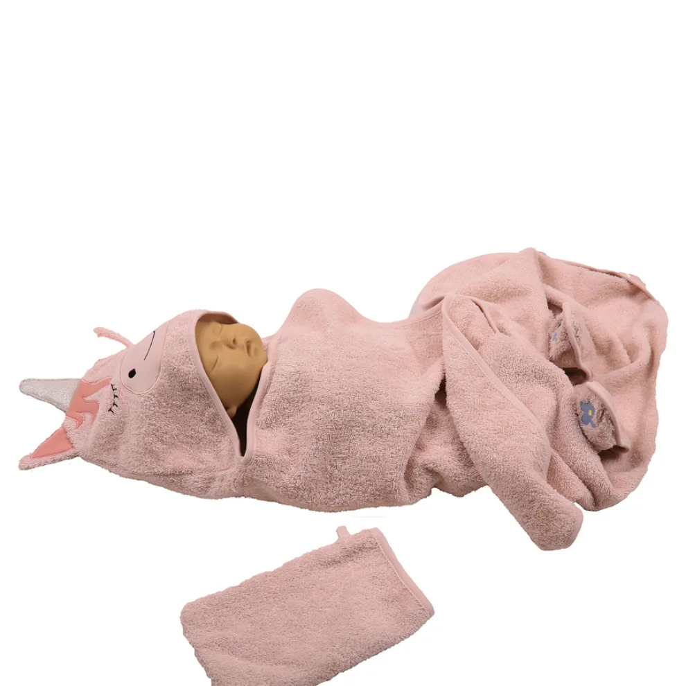 Miespiga - Unicorn Hooded Towel & Washcloth 