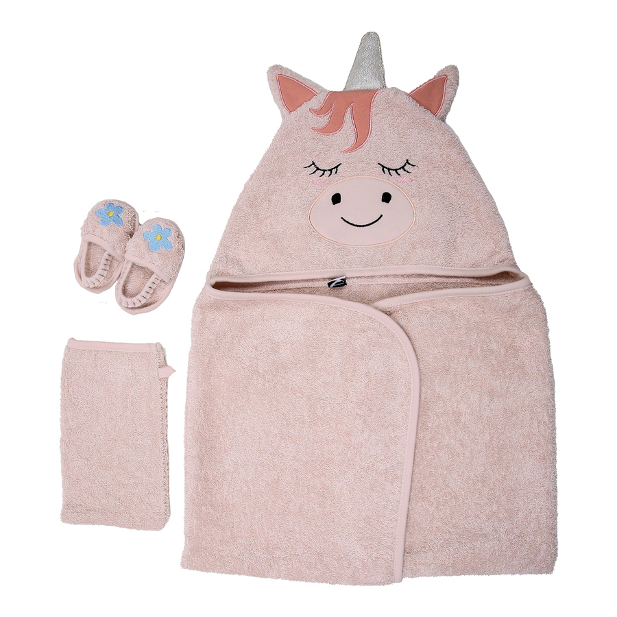 Unicorn Hooded Towel & Washcloth