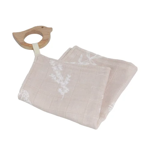 Piccolo Republic - Powder Handkerchief with Wooden Teether