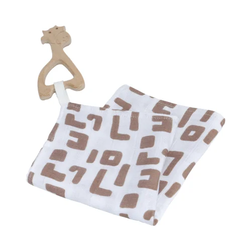 Piccolo Republic - Ethnic Handkerchief with Wooden Teether