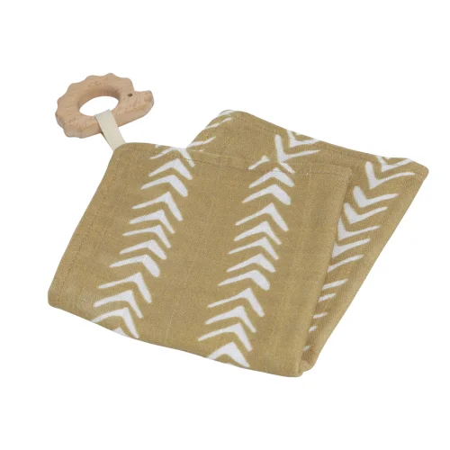 Piccolo Republic - Mustard Handkerchief with Wooden Teether