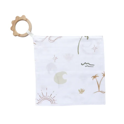Piccolo Republic - Summer Boho Handkerchief with Wooden Teether