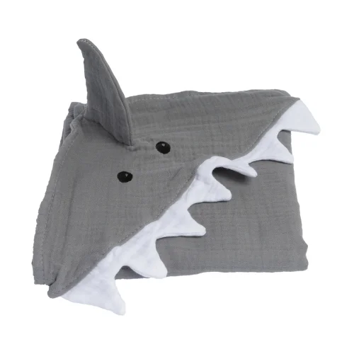 Piccolo Republic - Shark Embroidered Swaddle Muslin Towel