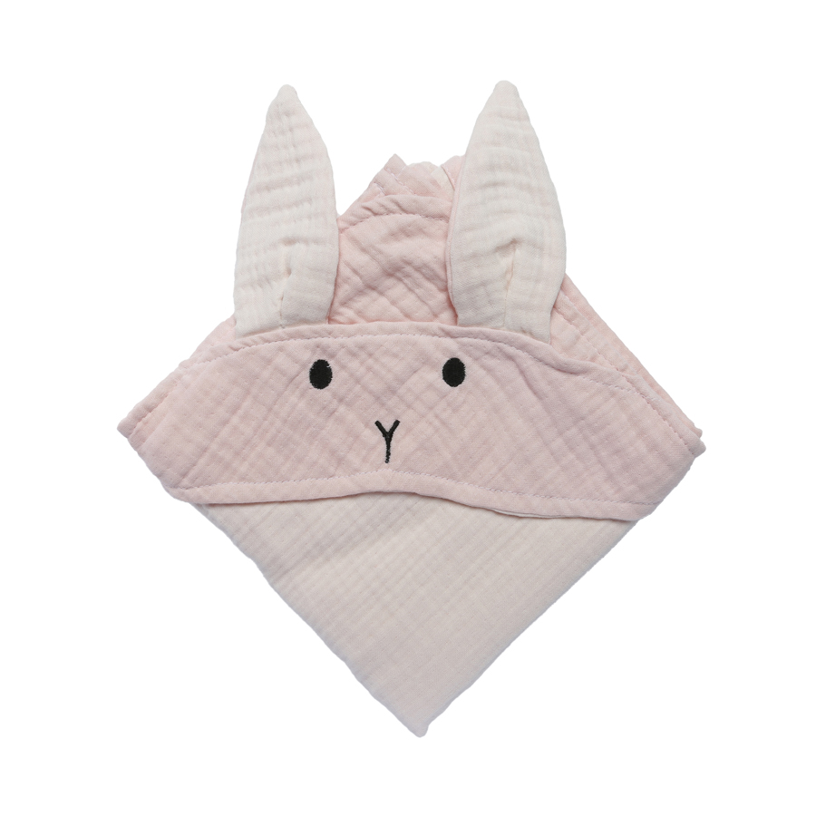 Rabbit Embroidered Swaddle Muslin Towel