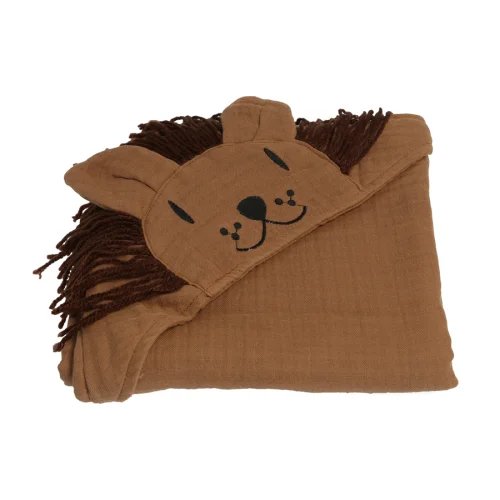 Piccolo Republic - Lion Embroidered Swaddle Muslin Towel
