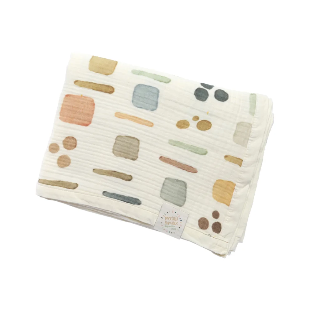 Piccolo Republic - Extra Soft Wash Colorful Organic Muslin Blanket