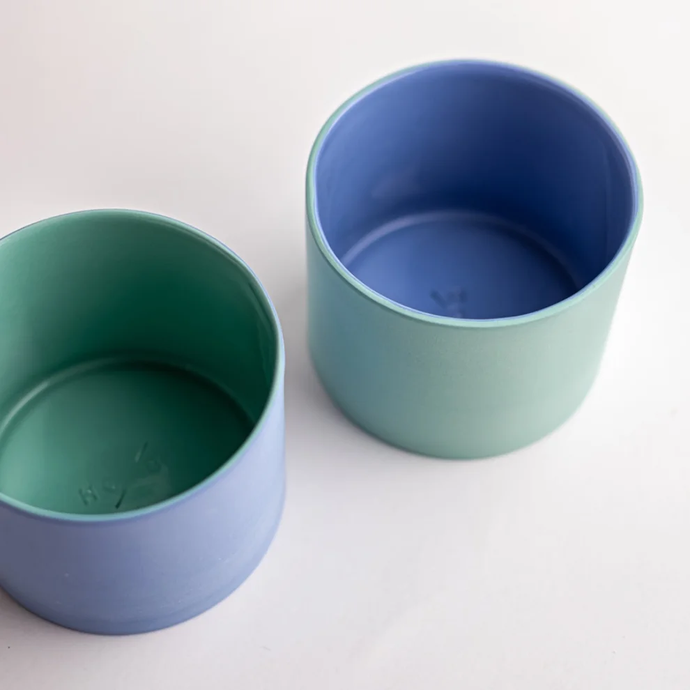 Houb Atelier - Bluemint Cylinder Bardak