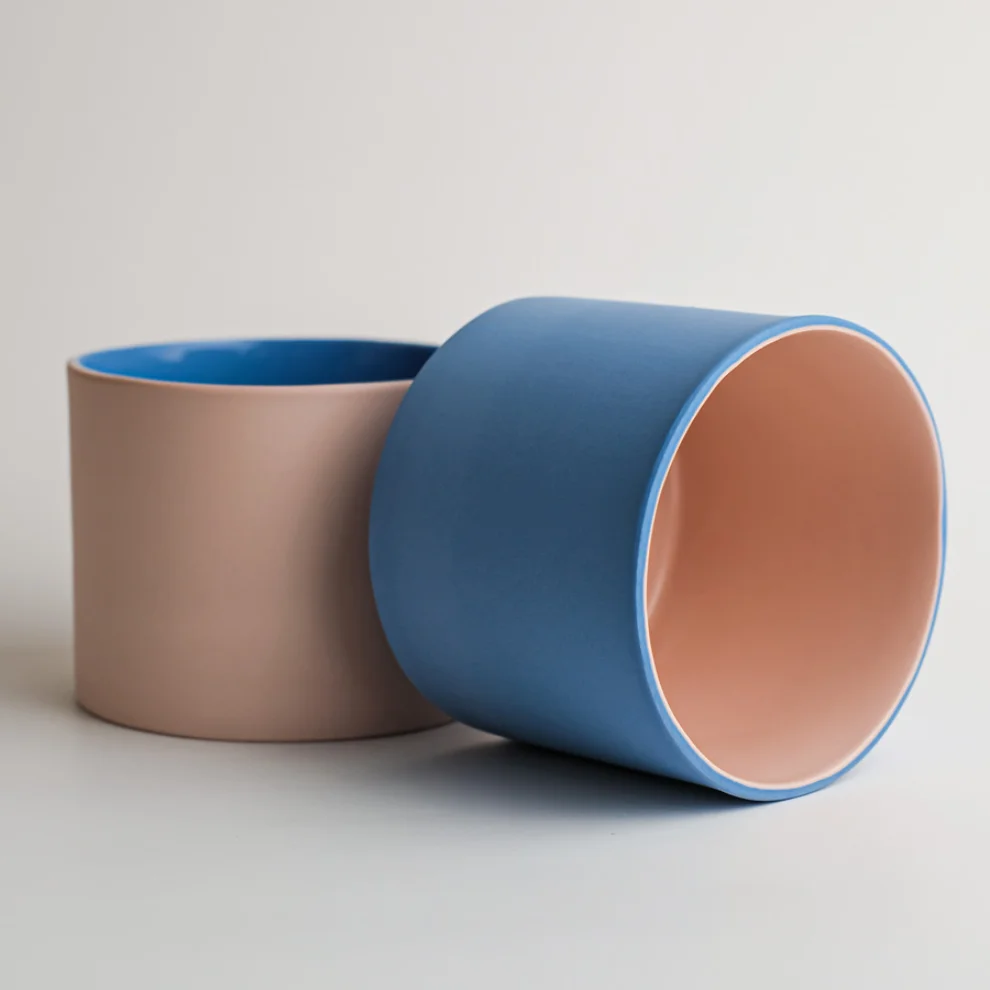 Houb Atelier - BlueSalmon Cylinder Bardak