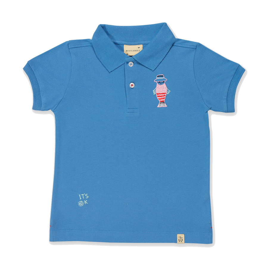 Cool Flipper | Short-Sleeve Embroidered Polo T-Shirt