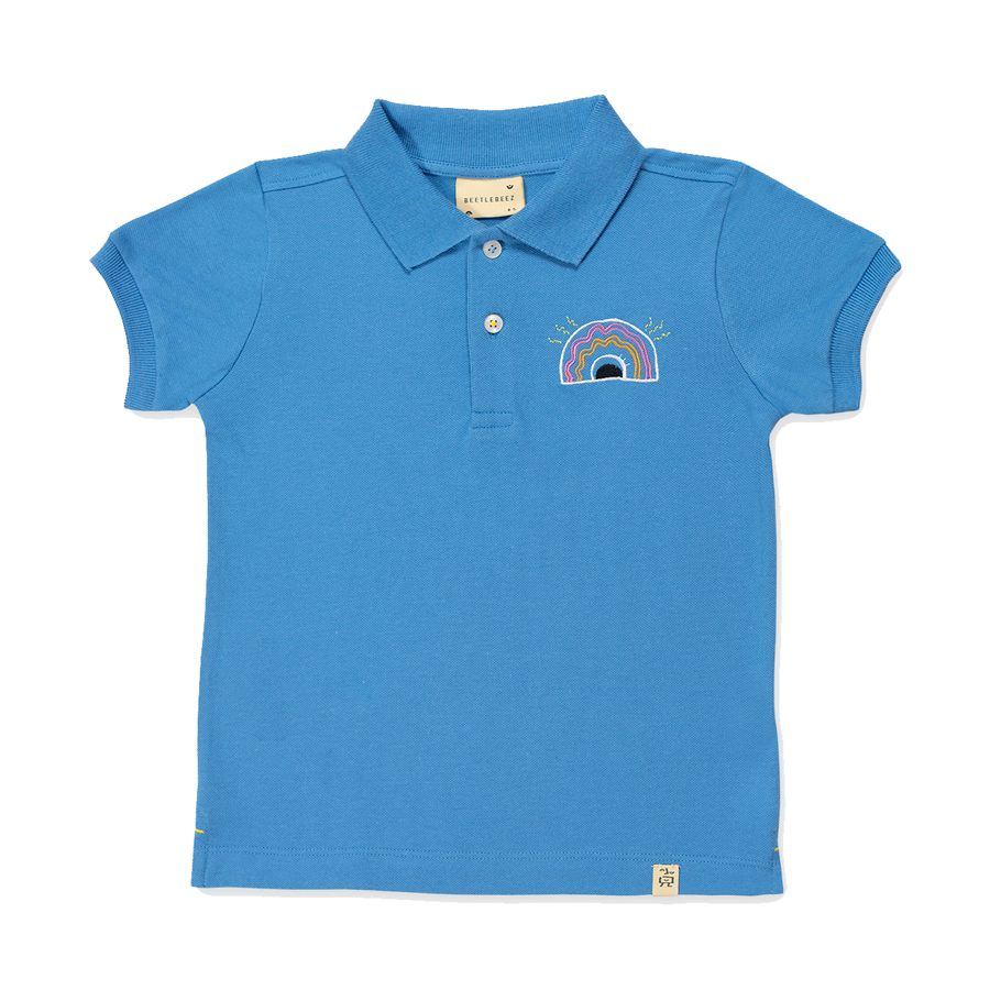 Happy Rainbow Short-Sleeve embroidered Polo T-Shirt