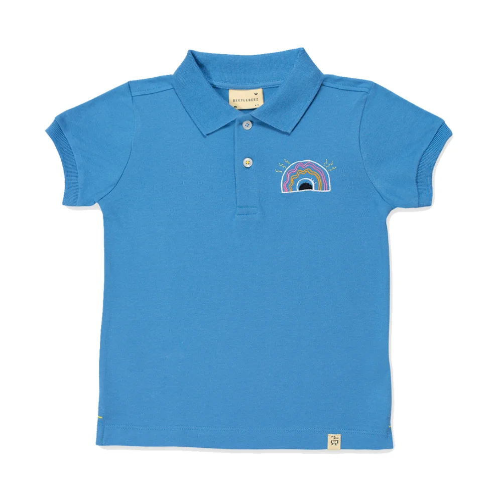Beetle Beez - Happy Rainbow Short-Sleeve embroidered Polo T-Shirt