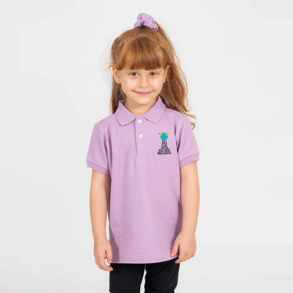 Beetle Beez - Chess the Purple Frog Short-Sleeve embroidered Polo T-Shirt