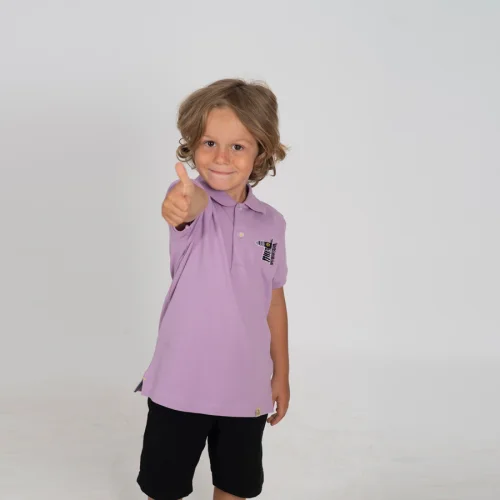 Beetle Beez - Purple Zebra Short-Sleeve embroidered Polo T-Shirt